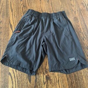 SAXX Men's Gainmaker 9 Inch 2N1 Ballpark Pouch Athletic Black Shorts